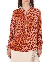 Stella McCartney - Leopard Printed Silk Crepe De Chine Shirt - Lyst