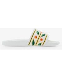 CASABLANCA - Embroidered Terry Slides, Brand Size 42 (Us - Lyst