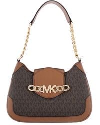 Michael Kors - Signature Logo-Print Small Hally Shoulder Bag - Lyst