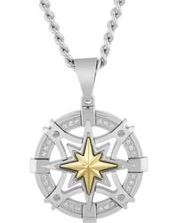 Robert Alton - 1/8Ctw Diamond Stainless Steel With Finish Compass Pendant - Lyst