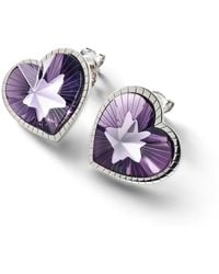 Baccarat - Sterling, Crystal Heart Earrings 2812861 - Lyst
