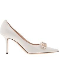 Jimmy Choo - Love Bow 85 Leather Pumps, Brand Size 35 Us - Lyst