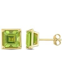 Amour - 3 1/2 Ct Tgw Square Peridot Stud Earrings - Lyst