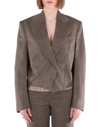 Stella McCartney - Cropped Pinstripe Wool Blazer, Brand Size 42 (Us - Lyst
