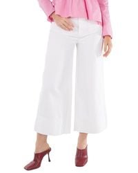 Ganni - Bright Denim Cropped High-Rise Jeans, Waist - Lyst