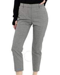 Burberry - Houndstooth Check Wool Cropped Tailored Trousers - Lyst