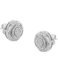 Haus of Brilliance - 925 Sterling 1/4 Cttw Baguette And Round Diamond Swirl Love Knot Stud Earrings (I-J Color, I3 Clarity) - Lyst