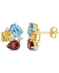 Amour - 4 7/8 Ct Tgw Multi-Color Gemstone Stud Earrings - Lyst