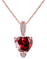 Maulijewels - 1.25 Carat Heart Shape Garnet Gemstone And Diamond Pendant - Lyst