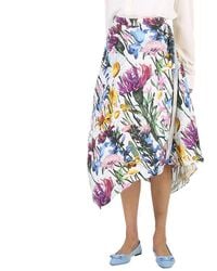 Stella McCartney - Ladies Asymmetric Floral Print Midi Skirt - Lyst