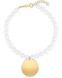 Tresorra - 14K Pearl Tag Charm Bracelet - Lyst