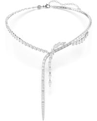 Swarovski - Mesmera Rhodium Plated Y Necklace - Lyst