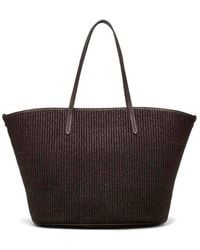 Brunello Cucinelli - Dark Woven Tote Bag - Lyst