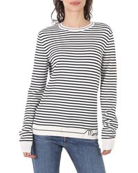 Moncler - Logo-embroidered Horizontal Stripe Sweater - Lyst