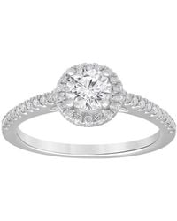 Brilliant Diamond - 1.00 Caratt 14K Round Cut Lab Grown Diamond Halo Engagement Ring For - Color/Clarity-Ibsi - Lyst