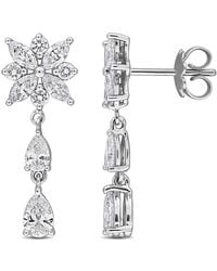 Created Forever - 2 1/3Ct Tw Multi-Shaped Lab-Grown Diamond Floral Drop Stud Earrings - Lyst
