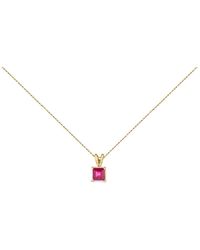 Haus of Brilliance - 14K 5X5 Mm Square Shaped Ruby Solitaire Pendant Necklace - Lyst