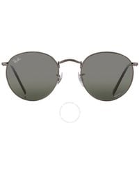 Ray-Ban - Round Metal Chromance Polarized Green Gradient Round Sunglasses Rb3447 004/g4 50 - Lyst