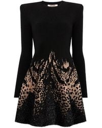 Roberto Cavalli - Long-Sleeve Mini Dress, Brand Size 40 Us - Lyst