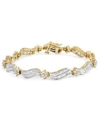 Haus of Brilliance - 10K And 3.00 Cttw Diamond Cluster And Wave Link Bracelet (I-J Color, I1-I2 Clarity) - Lyst