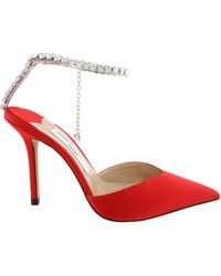 Jimmy Choo - Saeda 100 Satin Pointed-Toe Pumps, Brand Size 34.5 Us - Lyst