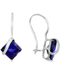 Amour - 3 3/8 Ct Tgw Square Cut Created Sapphire Earrings - Lyst