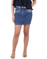 Moschino - Ladies Cotton Denim Mini Skirt, Brand Size 38 (Us - Lyst
