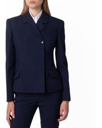 Ferragamo - Double Breasted Slim-Fit Blazer, Brand Size 44 Us - Lyst