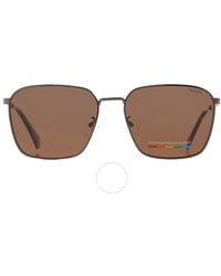 Polaroid - Polarized Bronze Square Sunglasses Pld 4120/g/s/x 0kj1/sp 59 - Lyst
