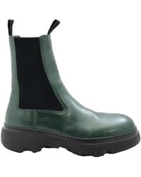 Burberry - Creeper Leather Chelsea Boots, Brand Size 44.5 Us - Lyst