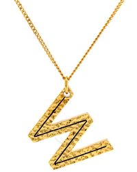 Burberry - Alphabet W Charm Gold-plated Necklace - Lyst