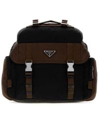 Prada - Two-Tone Re-Nylon Crossbody Bag Nero+Bruciato 1 Borse A Tracolla - Lyst