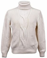 Brunello Cucinelli - Cream Cashmere Cable Knit Turtleneck, Brand Size 52 (Us - Lyst
