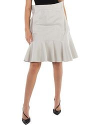 Sacai - Khaki Wool Melton Pleated Skirt - Lyst