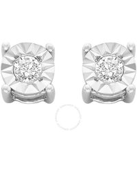 Haus of Brilliance - Sterling Silver 1/10ct. Tdw Round-cut Diamond Miracle-plated Stud Earrings - Lyst