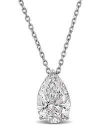 Created Forever - 3Ct Tw Pear-Shaped Lab-Grown Diamond Solitaire Pendant With Chain - Lyst
