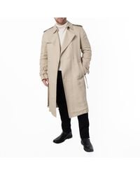 Burberry - Long Tricotine Trench Coat, Brand Size 48 Us - Lyst