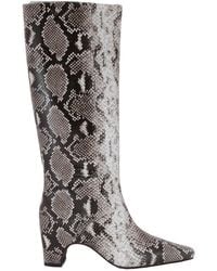 St. Agni - Python Print Leather High Boots, Brand Size 36 Us - Lyst