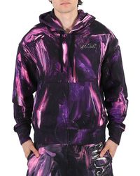 Moschino - Purple Painting Zip Hooded Sweatshirt - Lyst