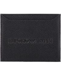 Emporio Armani - Tumbled Leather Card Holder - Lyst