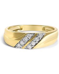 Haus of Brilliance - 14K Plated Sterling 1/4 Cttw Diamond Two Row Channel Band Ring - Lyst