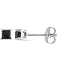 Amour - 1 Ct Tw Princess Cut Diamond Stud Earrings - Lyst