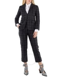 Thom Browne - Ladies Charcoal Check-Pattern Cropped Trousers - Lyst