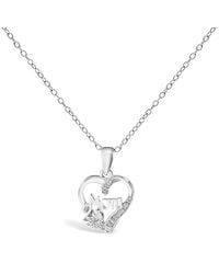 Haus of Brilliance - 925 Sterling Diamond Accent Mom With Heart Pendant Necklace - Lyst
