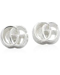 Gucci - Sterling Gg Marmont Logo Earrings - Lyst