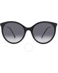 Carolina Herrera - Grey Shaded Round Sunglasses Ch 0069/s 0807/9o 56 - Lyst