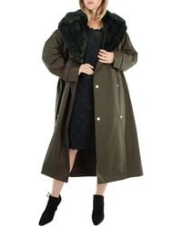 Burberry - High Neck Check Print Trench Coat, Brand Size 4 (Us - Lyst