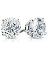 Brilliant Diamond - 1 1/2 Carat Round Lab Grown Diamond Stud Earrings - Lyst