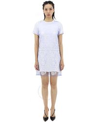 Burberry - Lace Overlay T-shirt Dress - Lyst