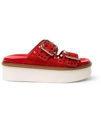 Tod's - Tod's Perforated Buckle Platform Sandals - Lyst